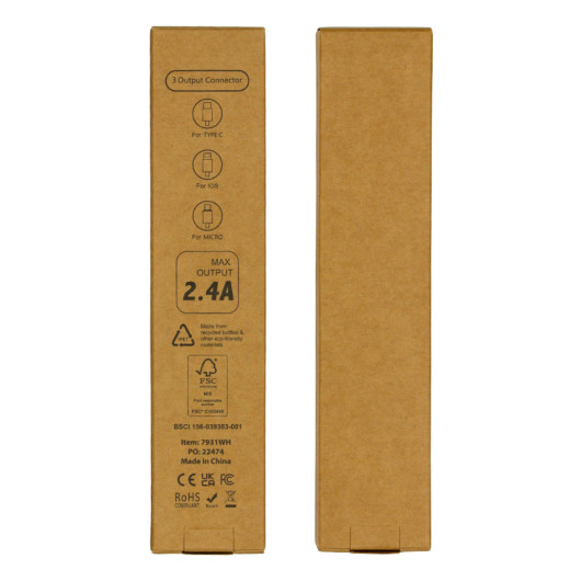 120cm Recycled 6 in 1 Charing Cables Box
